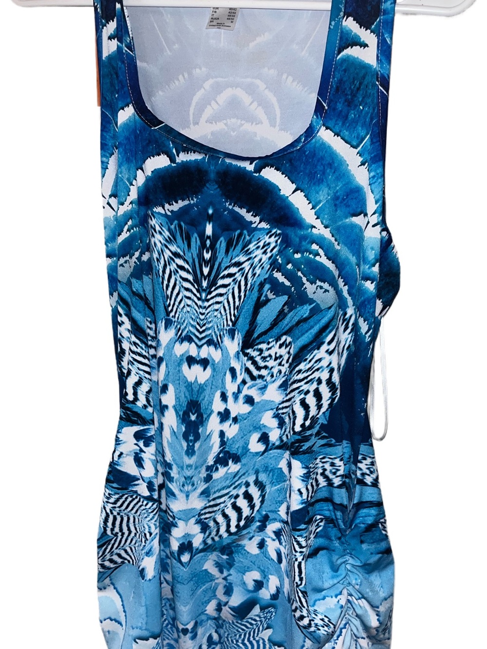VENUS Blue Printed Scoop Neck Tank Top Dress